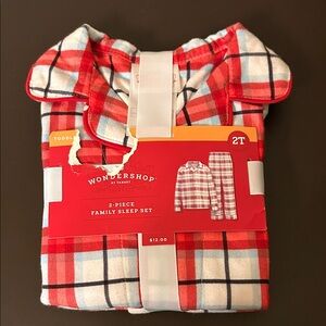 Wondershop Kids Red and White Plaid Pajama Set